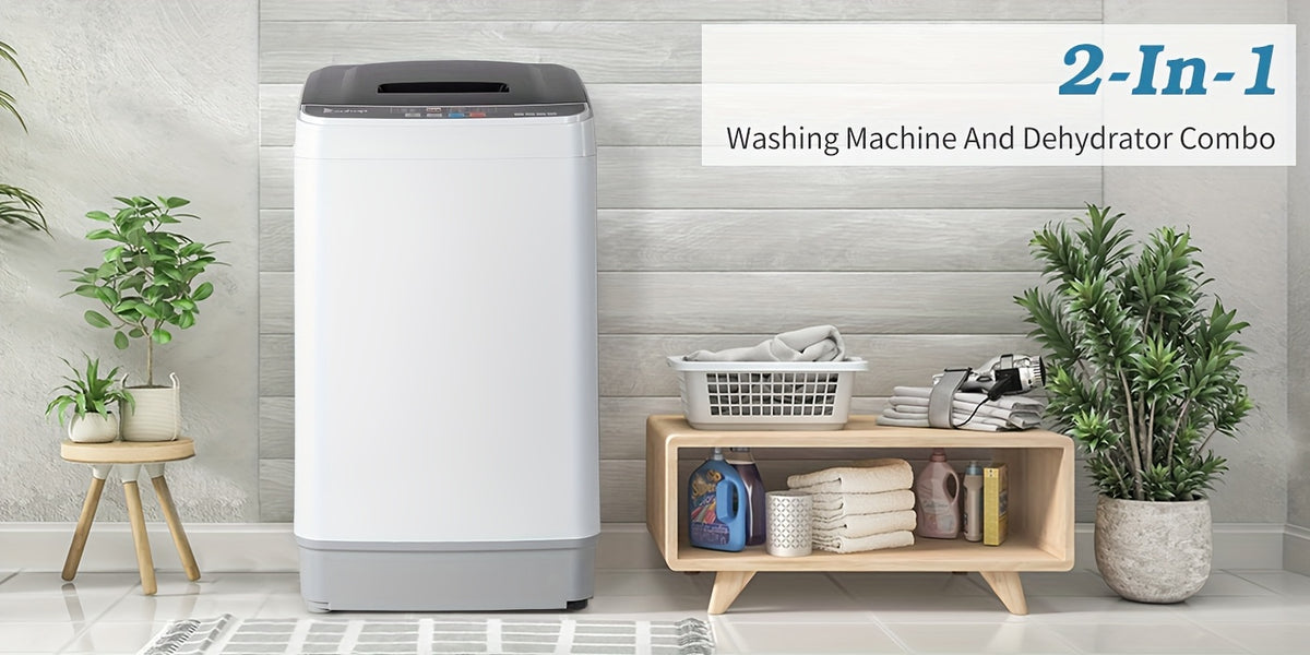 15.6/17.6/25/30lbs Full Automatic Portable Washing Machine - Compact Design with Drain Pump, 10 Programs, 8 Water Levels, LED Display & 24H Delay Start, Ideal for Apartment, RV & Camping