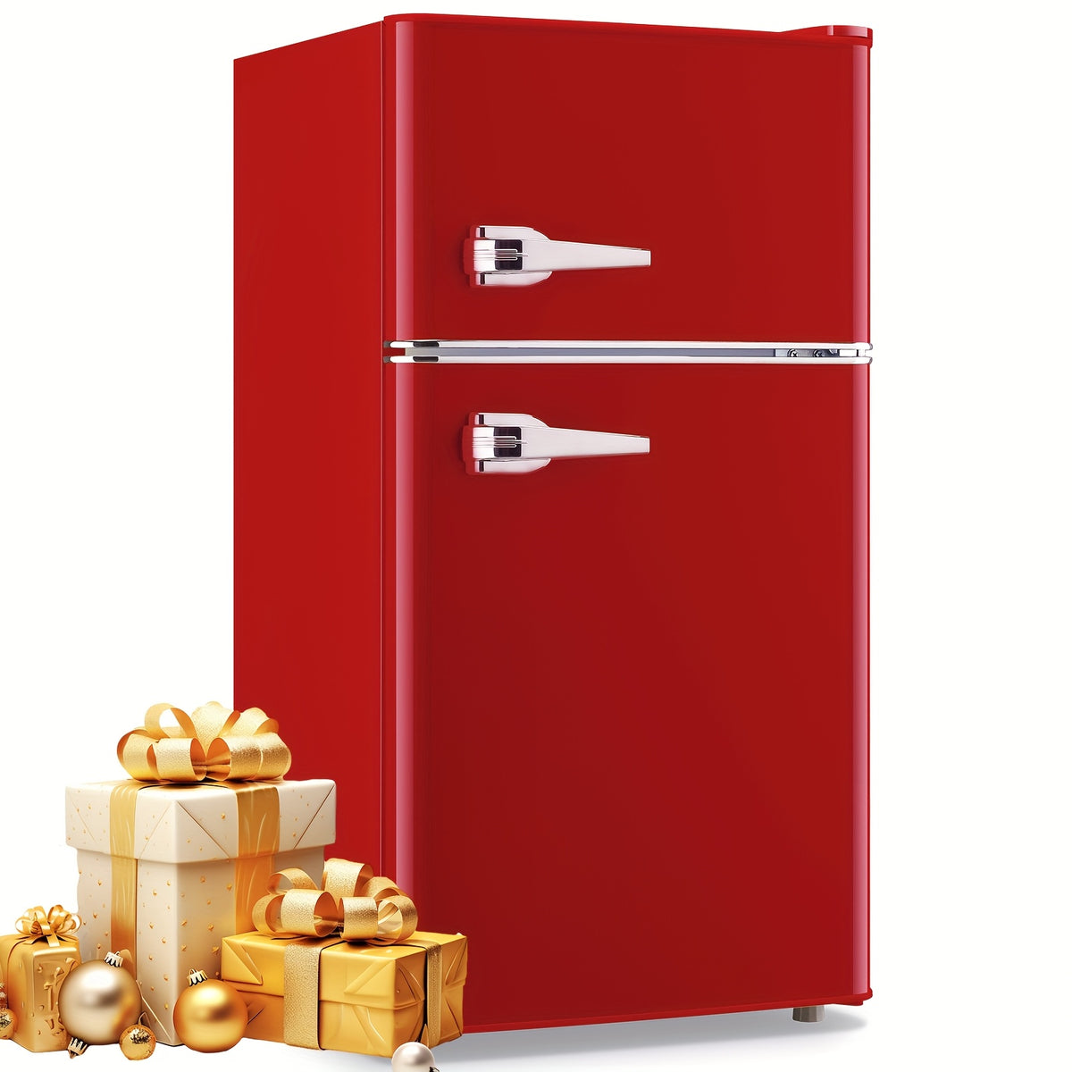 WANAI 3.6 Cu.Ft Mini Fridge with Freezer, 7 Adjustable Thermostat, Low Noise Small Refrigerator, Single Door Compact Refrigerator for Dorm, Office, Bedroom