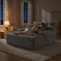 Extra-Large Boneless Sofa Chaise Lounge, with Cup Holder And Side Pockets, Living Room Sofa Chair Bed, Compressible High-Rebound Foldable Recliner, Supportive Pocket Spring System And High-Density Foam Padding, Non-Sinking Convertible Lounge Bed