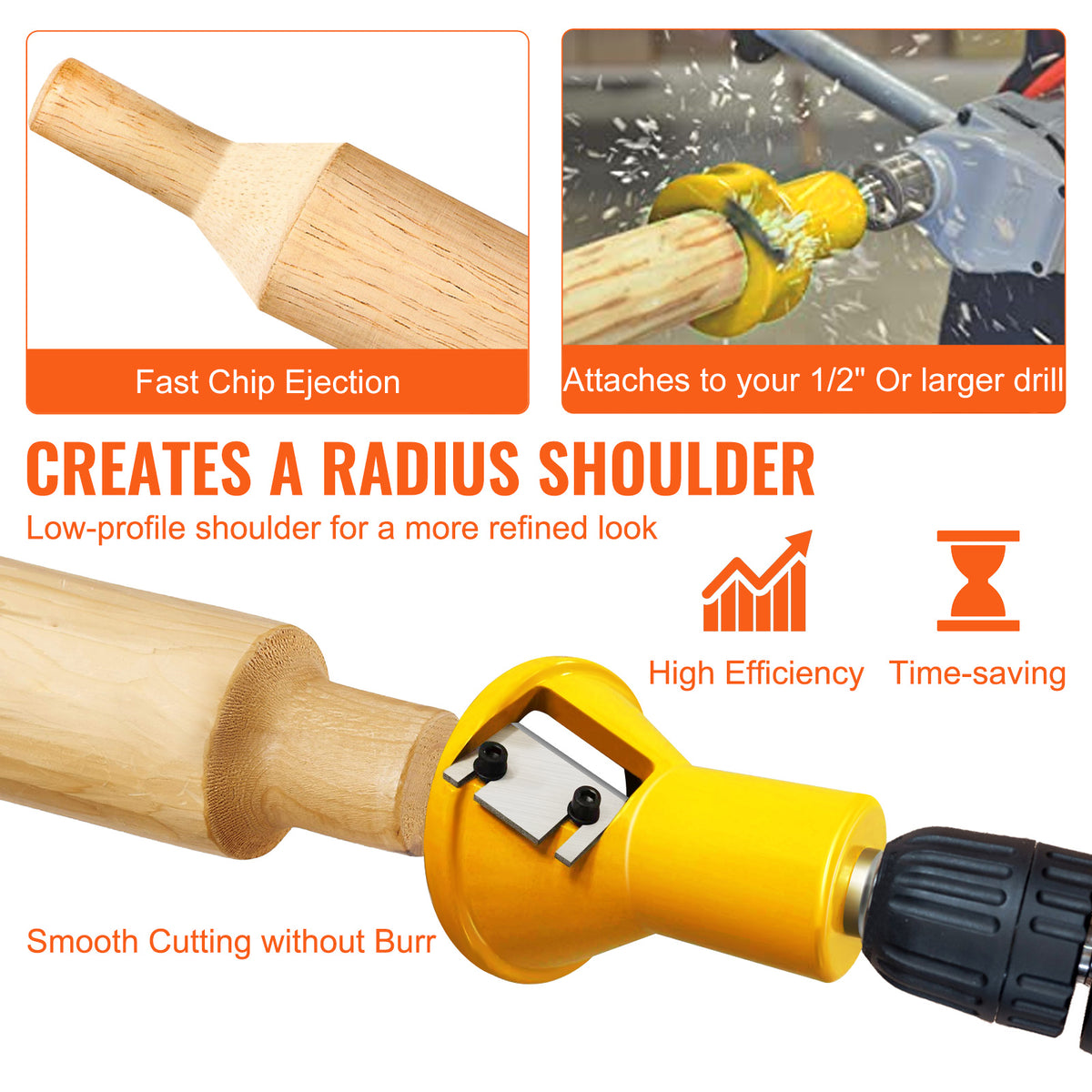 VEVOR Tenon Cutter, 1"/25.4mm & 1.5"/38mm & 2"/50.8mm, Premium Aluminum & Steel Log Furniture Cutter, with Dual Straight Blades & Button Screws Home Master Kit, Commercial Starters Tool for Home D