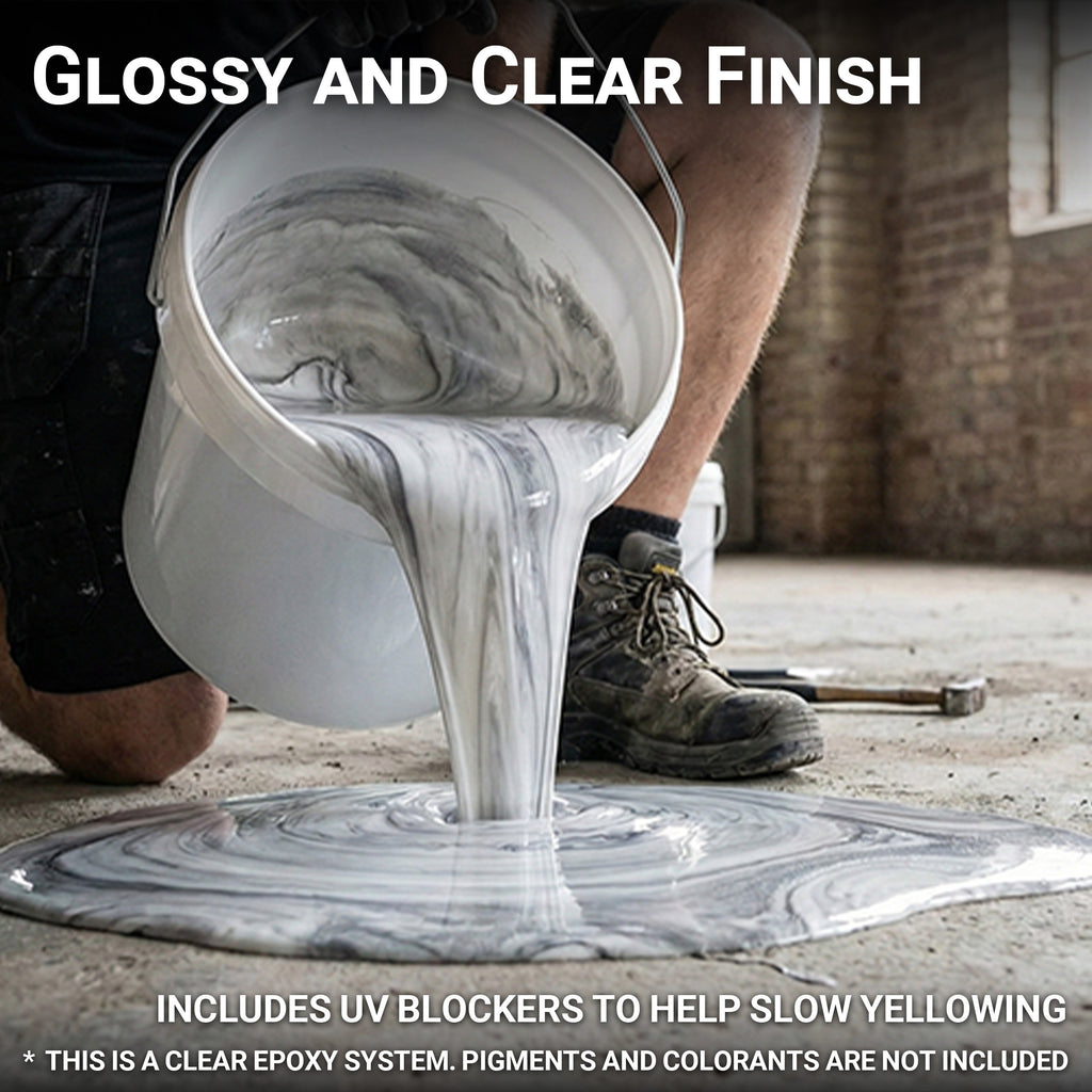 2:1 Top Coat Epoxy Resin for Floor Coating, Sealing and Protecting Concrete, Stone and Coated Floors 3 Gallon Pack