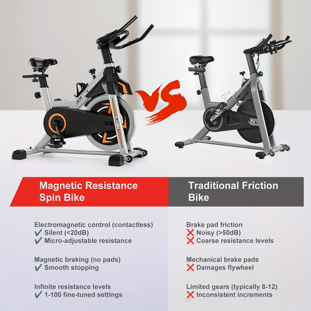 Silent Home Exercise Bike, 330 Lbs Weight Capacity, Indoor Fitness Bicycle with Tablet Holder and Display, Adjustable Resistance Cardio Trainer, Home Fitness Equipment