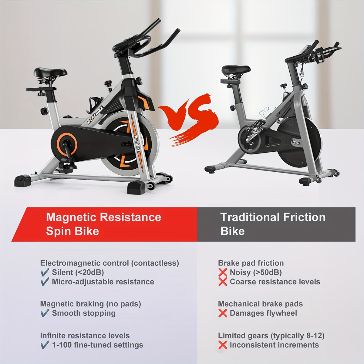 Silent Home Exercise Bike, 330 Lbs Weight Capacity, Indoor Fitness Bicycle with Tablet Holder and Display, Adjustable Resistance Cardio Trainer, Home Fitness Equipment