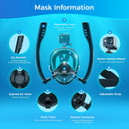 0.5 Liters (3.5Cu Ft) Aluminum Alloy Mini Diving Tank & Snorkel Mask Set | 5-8 Mins Dive Time | for Underwater Recreation | Durable Snorkel Gear | Mask Only for L/XL | No Inflation Tool Included | Easter Gift