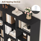 FULTRU Triple Wide Bookshelf, 6 Tier Large Bookshelf, Bookcase with 17 Open Display Shelves, 74'' Tall Bookcases And Bookshelves for Living Room, Home Office, Library