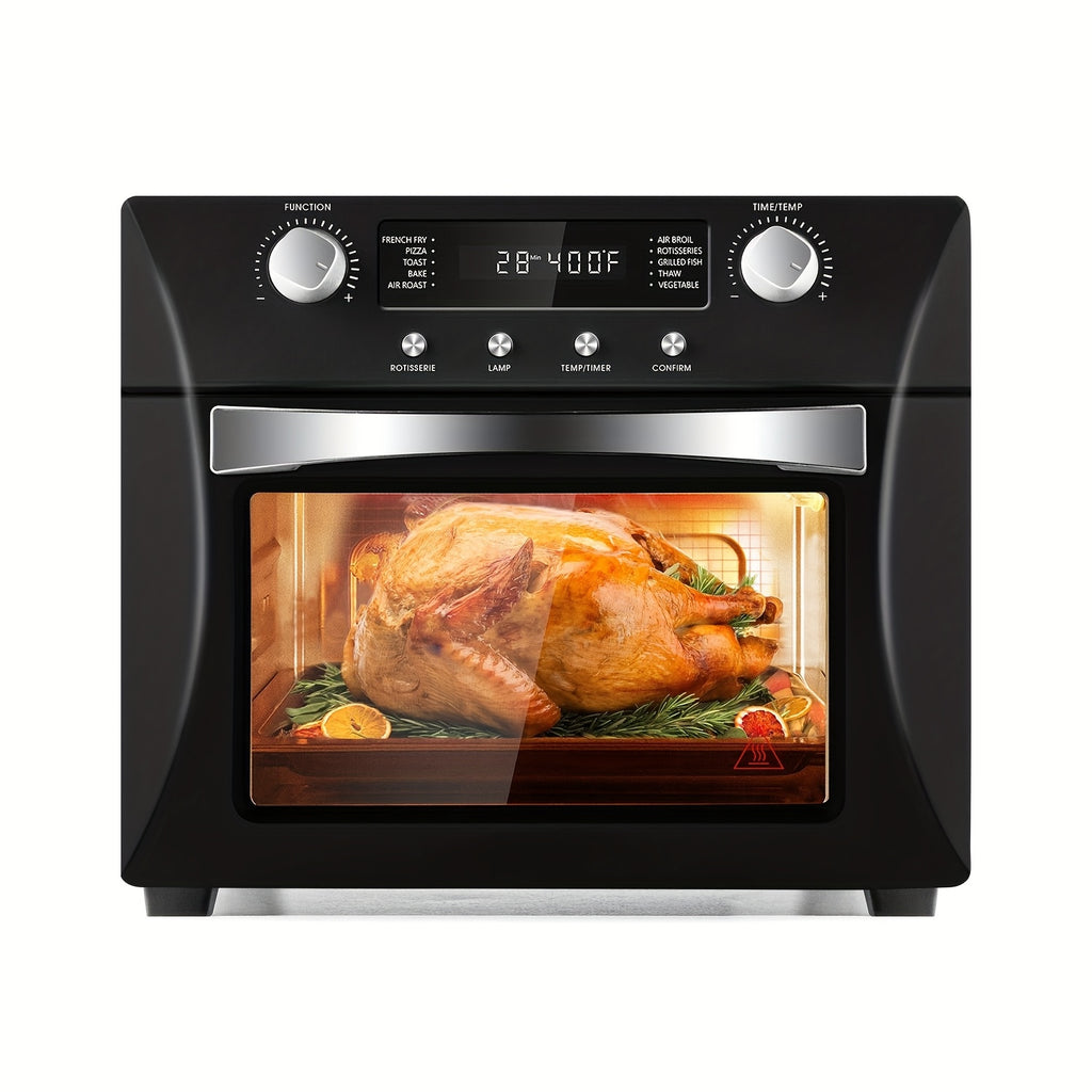 Cusimax Air Fryer Oven, 10-in-1 Air Fryer Toaster Oven Combo, 24QT Convection Toaster Oven Countertop With Rotisserie & Dehydrator, 7 Accessories, 1700w, Stainless Steel