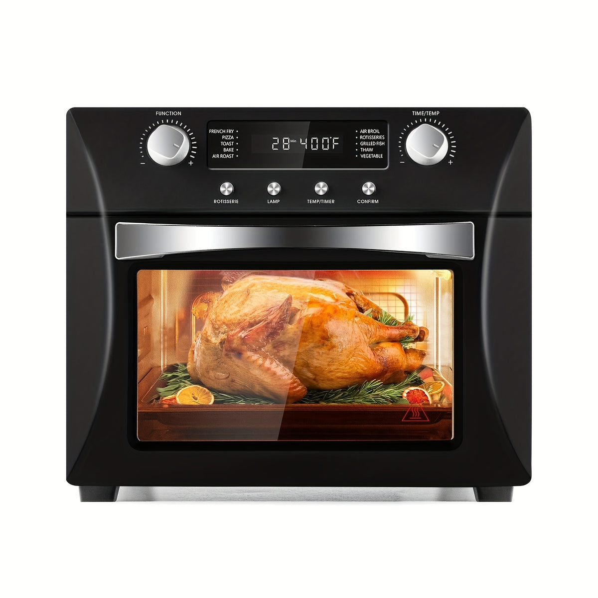 Cusimax Air Fryer Oven, 10-in-1 Air Fryer Toaster Oven Combo, 24QT Convection Toaster Oven Countertop With Rotisserie & Dehydrator, 7 Accessories, 1700w, Stainless Steel