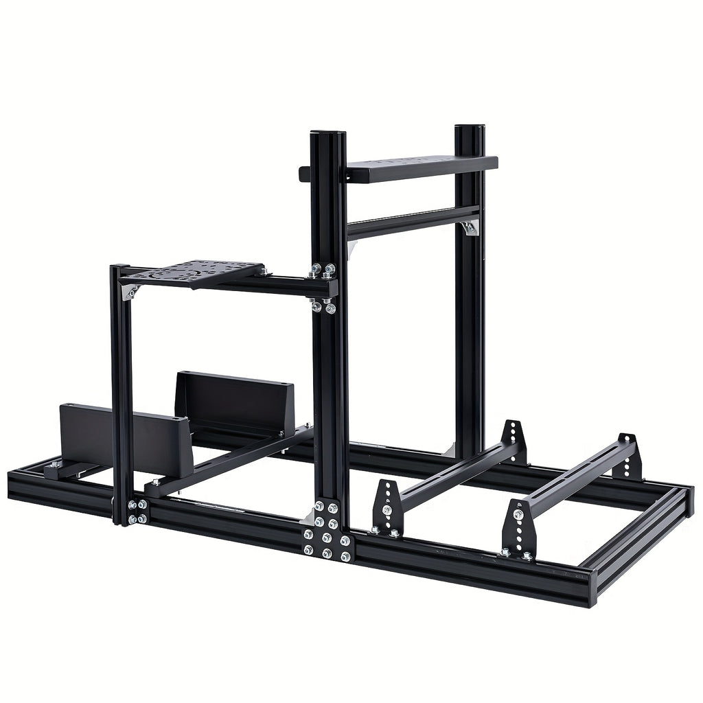 Mokapit More Sturdy Aluminum Alloy Racing Simulator Cockpit Fits for Logitech/ Thrustmaster/ Fanatec/ Moza G29 G920 G923 T300RS Gaming Steering Wheel Stand Excludes Shift Levers Steering Wheels Pedals