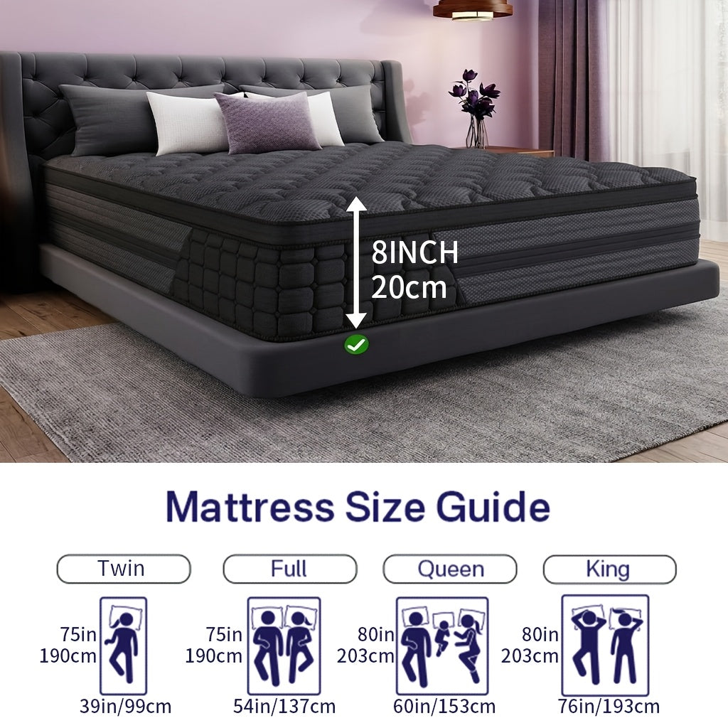Luxurious Gel Memory Foam Mattress Hypoallergenic, Medium Firmness with European Top Design for Comfortable Sleep - Available in Double, Twin, Full, Queen, King Sizes, Valentine'S Decorations for Home, Furniture for Home