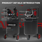 8/10/14 Gallon Ultra Quiet Air Compressor, 116PSI Oil-Free Air Compressor Tank, 110V/60Hz, 70dB Air Compressor for Car Repair, Spray Painting, Woodwork Nailing