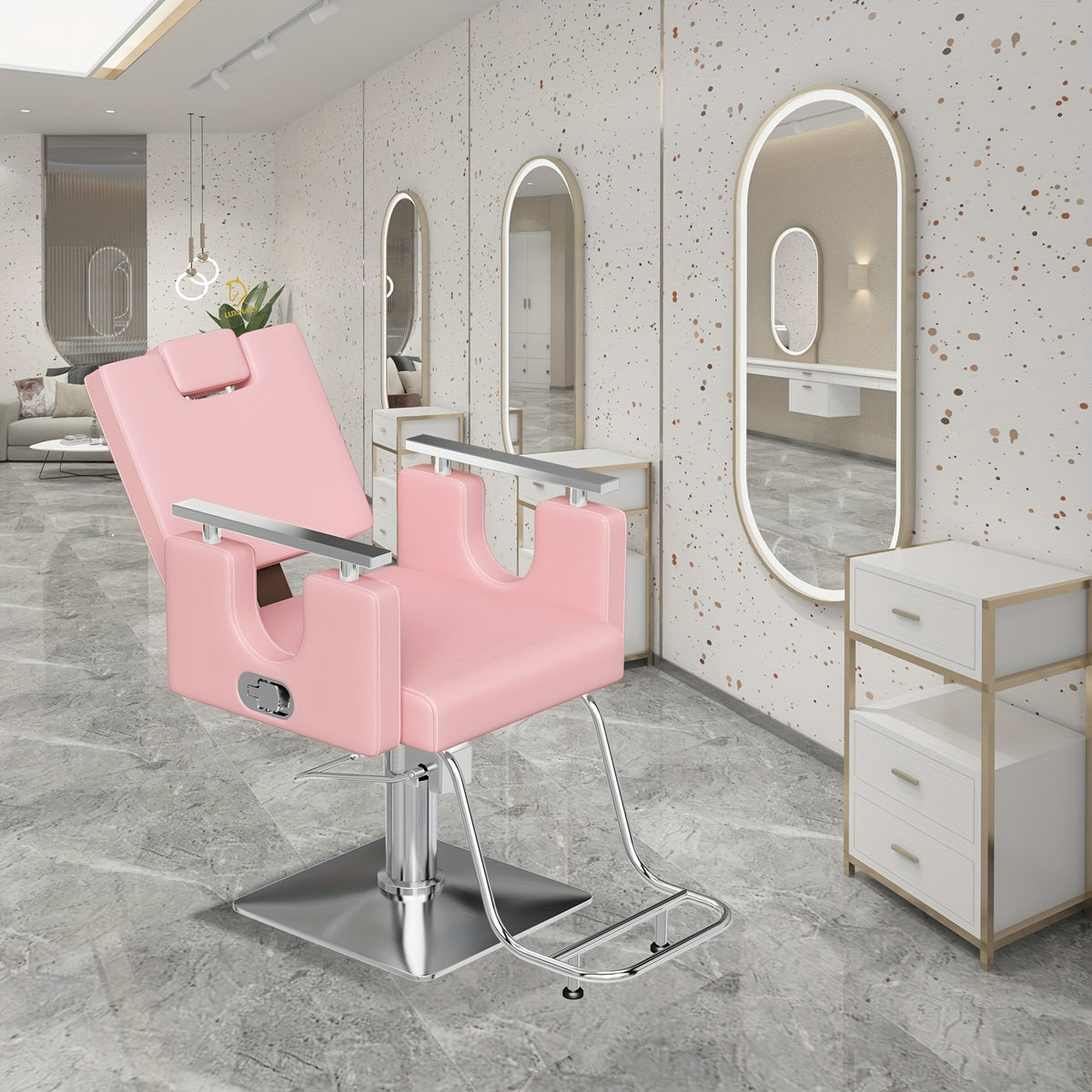 Salon Chair Hydraulic Barber Chair 360 Degrees Rolling Swivel Barber Chairs, Hydraulic Reclining Barber Chair for Barbershop Hair Salon Spa Equipment