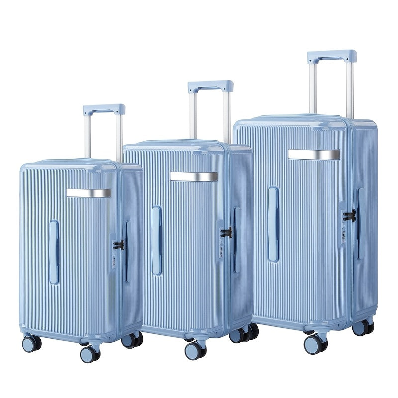 3pcs Luggage Set - Durable 3pcs Family Travel Trolley Suitcase Set, Large Capacity, Quiet Spinner Wheels, Luggage Set. 3pcs Set Combination "20-inch - 24-inch - 28-inch".