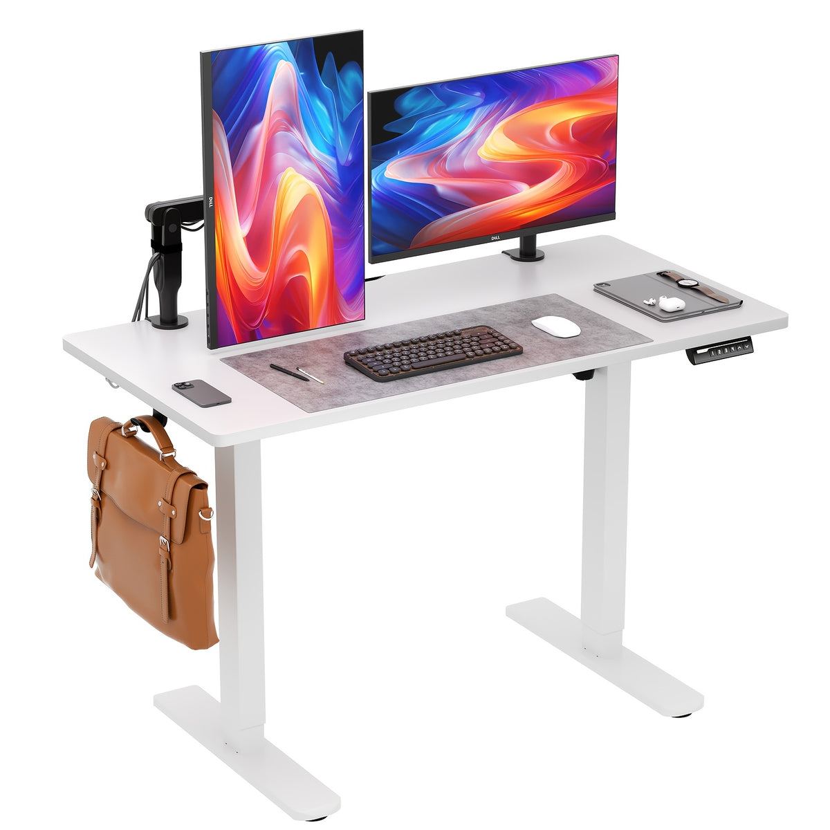 Electric Standing Desk in 55 or 63 Inch Widths for Home Offices and Dedicated Gaming Setups