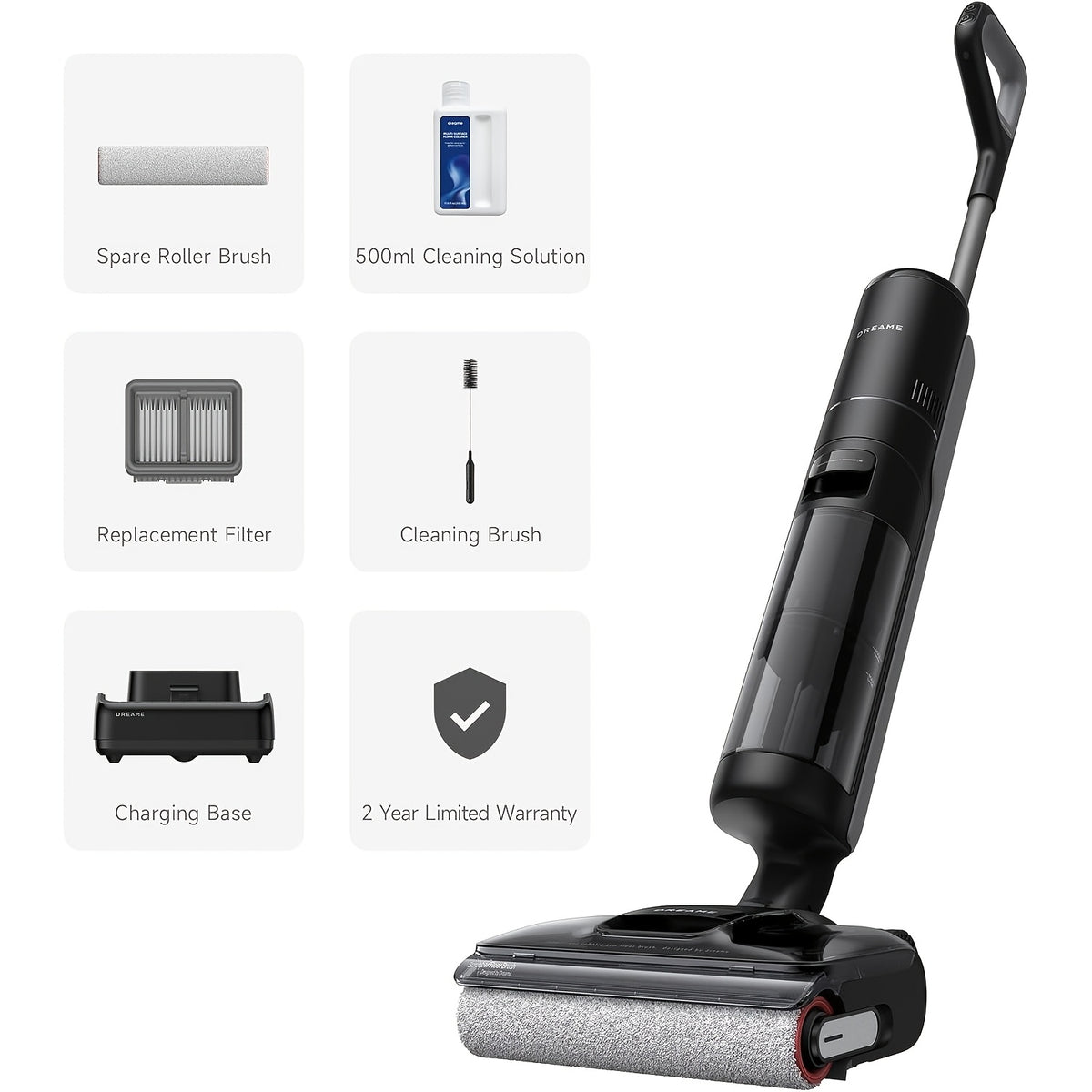 Refurbished DREAME H12 Pro Flexreach Wet Dry Vacuum Cleaner, 0 Tangle Cordless Vacuum Mop All-In-One for Hard Floors, 180° Lie-Flat Floor Cleaner Machine with 194°F Hot Self-Cleaning, 50Mins Runtime