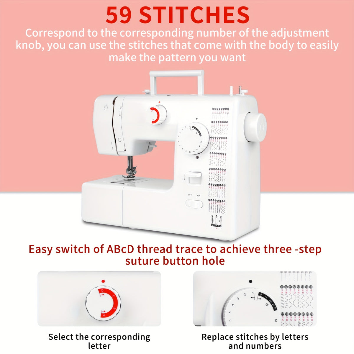 705 Multifunctional Home Sewing Machine Electric 59 Stitches Sewing Machine With Foot Pedal US