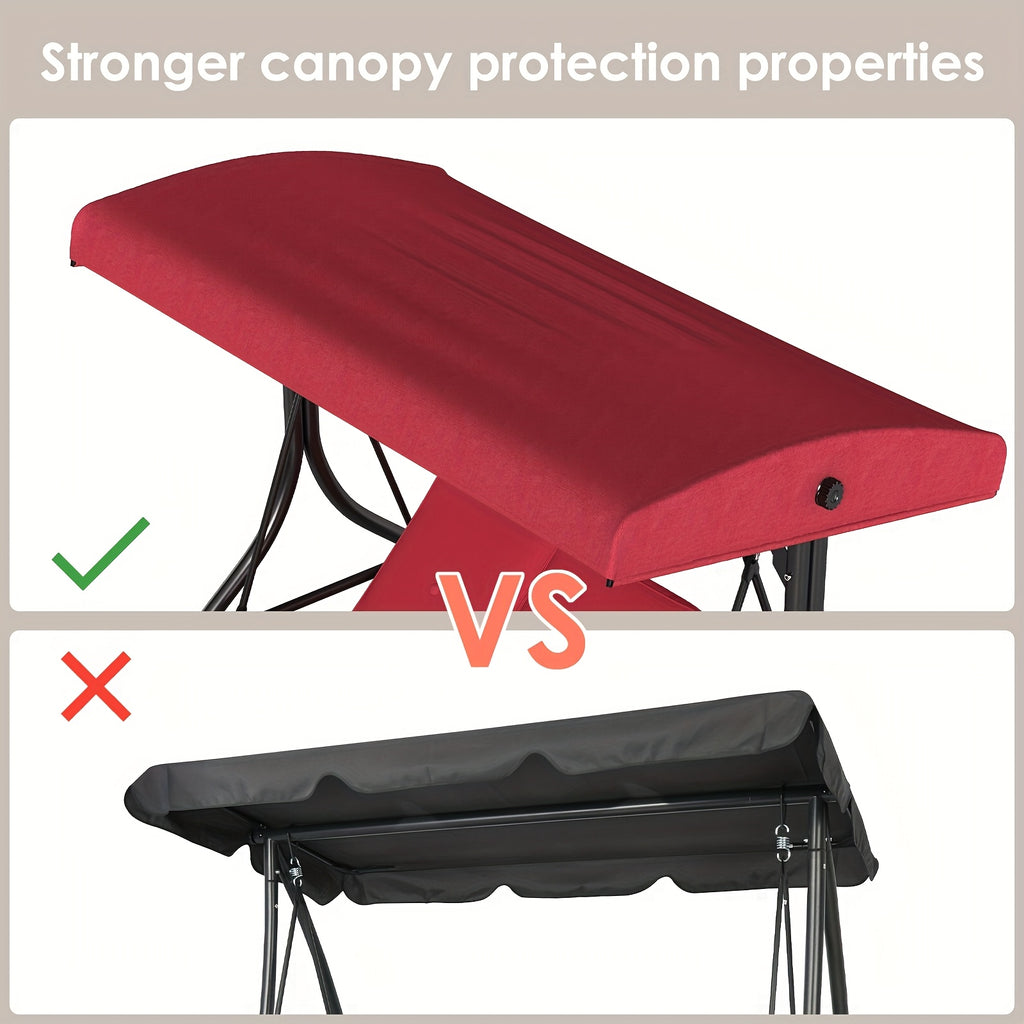 3 Person Patio Porch Swing Outdoor Converting Swing Glider Hammock with Adjustable Canopy, Cushions for Outside Backyard, Garden(Pillow Not Included)