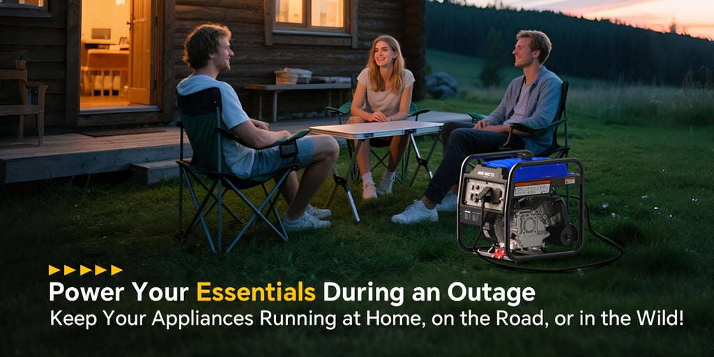 4000W Portable Inverter Generator, Low Noise Technology, 30A RV Outlet, Suitable for Home Emergencies, Emergency Use, and Camping, Can Handle Extreme Snowstorms and Hurricanes, Complies with EPA Standards