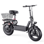 650W Electric Scooter, 48V 15Ah, 14" Pet Escooter with Cushioned Seat, with Large Capacity BOX (Removable), Adults and Teens, 365lbs Max Load