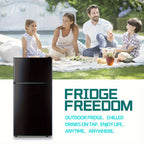 2.4 CU.FT. Mini Fridge with Freezer, Personal Refrigerator, Small Size Refrigerator with 7 Level Adjustable Temperature and Double Door