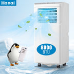 [Up to 8000 BTU Portable AC] Portable Air Conditioner, Air Conditioner with Cooling, Fan, Dehumidifier, Sleep Mode, Cooling Up to 250 Sq.Ft. with 24H Timer/Digital Display/Remote Control & Window Kit, Perfer for Office Bedroom & Apartment