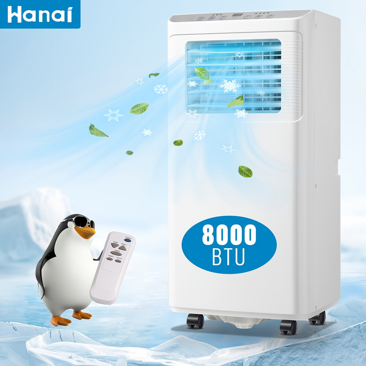 [Up to 8000 BTU Portable AC] Portable Air Conditioner, Air Conditioner with Cooling, Fan, Dehumidifier, Sleep Mode, Cooling Up to 250 Sq.Ft. with 24H Timer/Digital Display/Remote Control & Window Kit, Perfer for Office Bedroom & Apartment