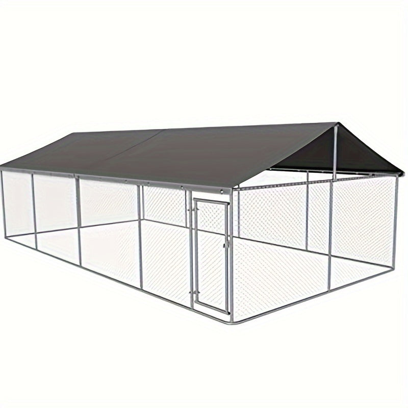 Petony Outdoor Dog Enclosure Heavy Duty Dog Kennel House Mesh Dog Big Cage Pet Kennel Steel Fence with Secure Lock