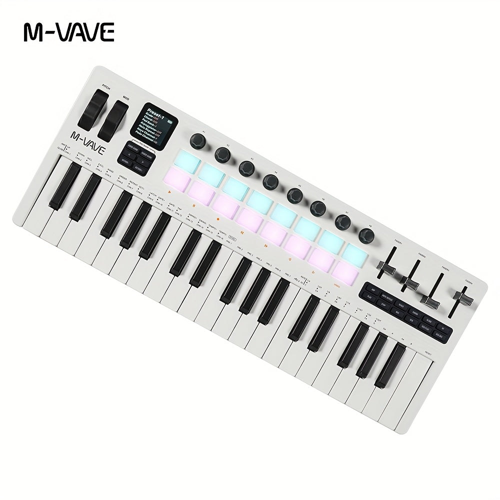 M-VAVE SMK37PRO Professional MIDI Keyboard, 37-Key Wireless Wireless Music Arrangement And Production Synthesizer