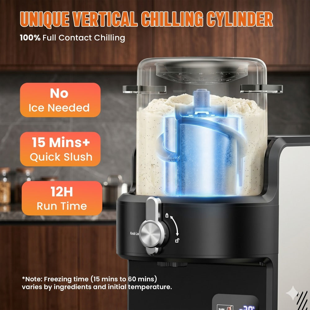 Home-Use Ice Cream Maker, Smoothie Maker, Large-Capacity Frozen Beverage Maker, 6 Preset Programs, Self-Adjusting Hardness And Self-Cleaning Function, LED Display, Suitable for Family And Parties, A Must-Have Gift!
