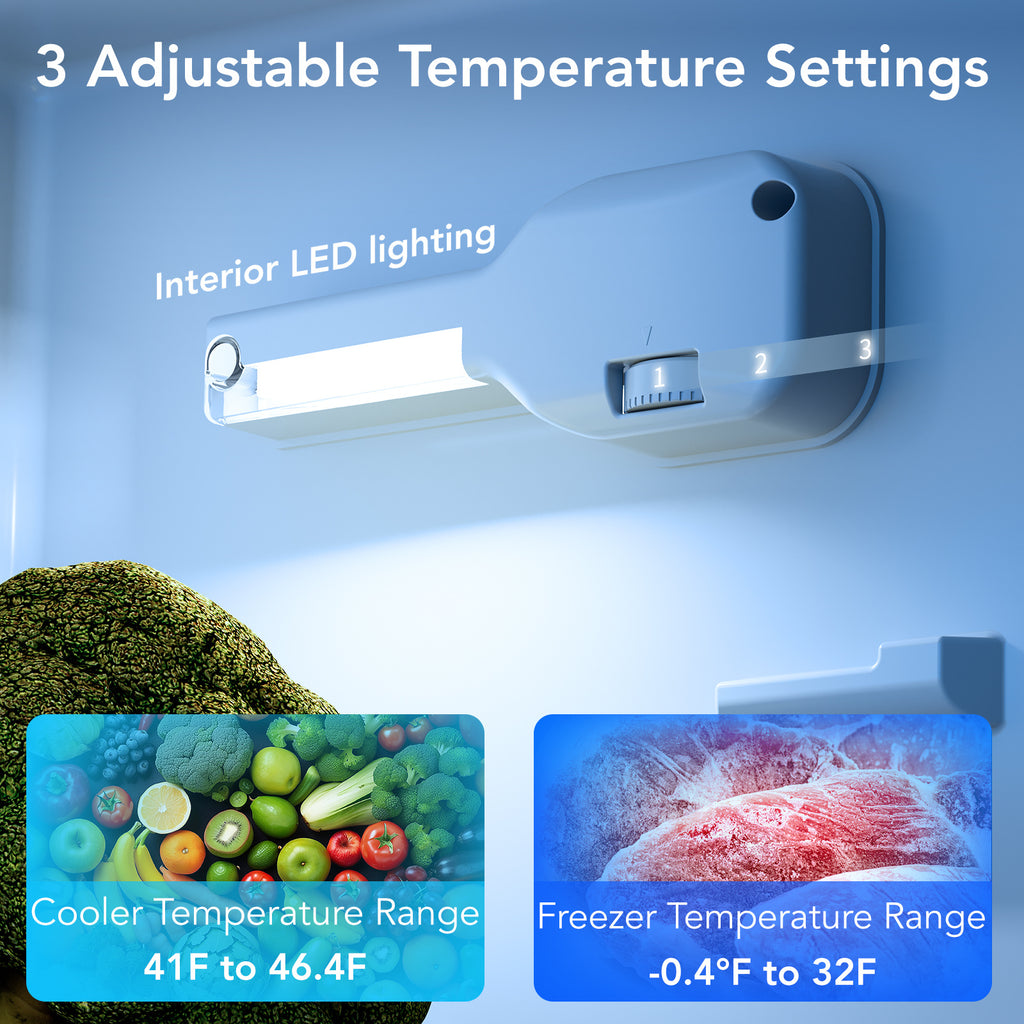 3.1 Cu.Ft Compact Mini Fridge, with Freezer, Compact Refrigerator with 2 Doors, Mini Fridge with Adjustable Removable Glass Shelves for Bedroom, Office, KitchenDorm Or Apartment