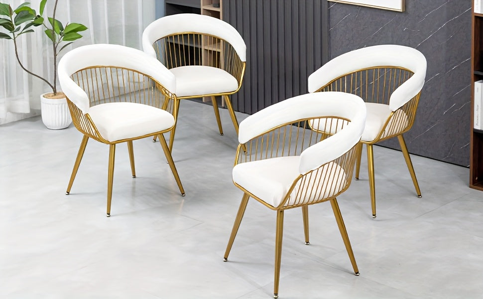 DYHOME 2pcs Modern Reception Chairs Visitor Chairs for Office, Living Room, Kitchen, Elegant Fabric Accent Chair with Comfortable Padded Back and Metal Legs