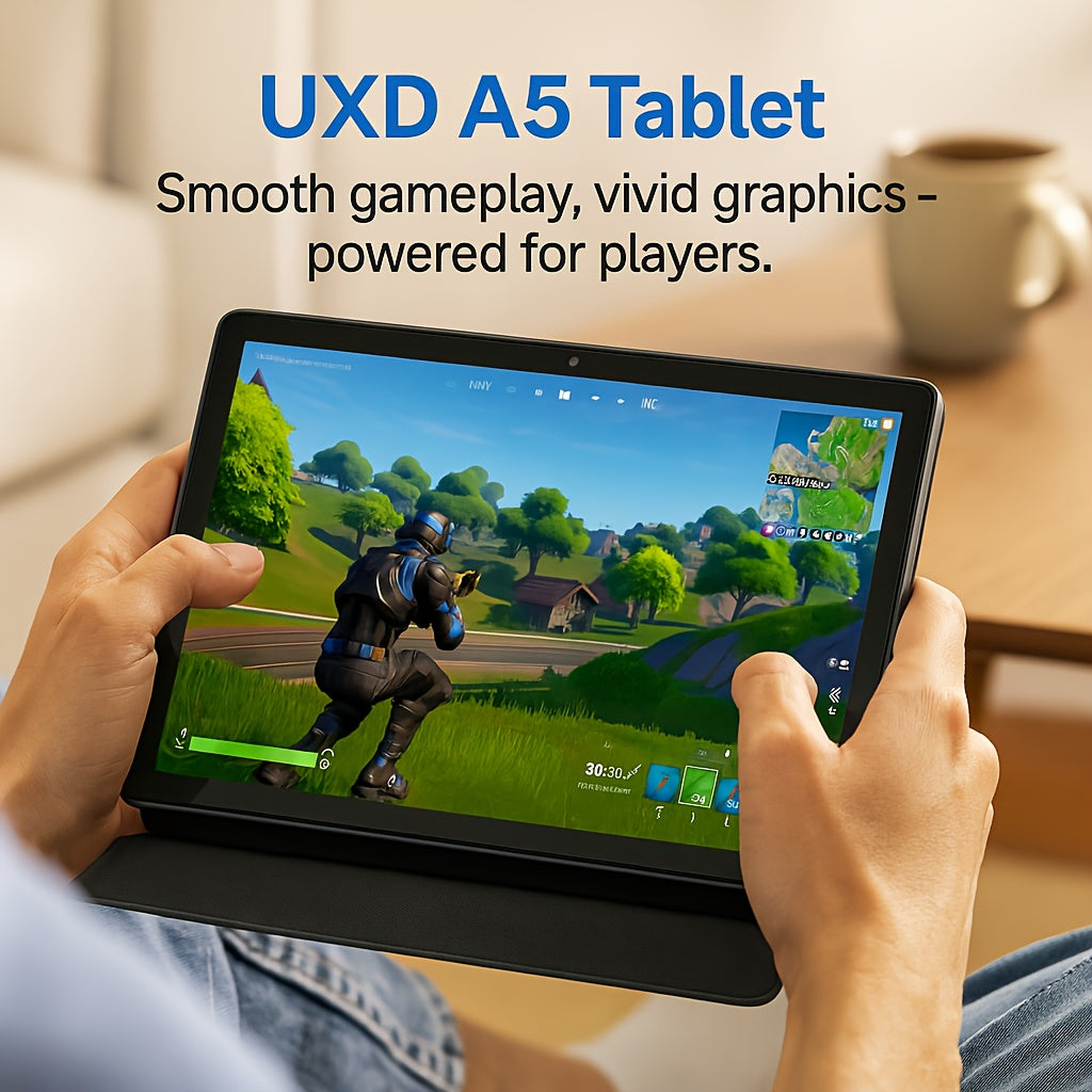 UXD A5 Android 15 Tablet, Equipped with Related Accessories, 16GB RAM (8GB+8GB Expandable), 512GB ROM Expandable up to 1TB, Supports WiFi/LTE, 6000mAh Battery, 10.1-inch HD Display with Keyboard, Mouse, Stylus, and Protective Case