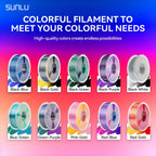 SUNLU PLA Plus Filament, Dual Color Gradient, High Toughness, Shiny Texture, 1.75mm Diameter, Low Shrinkage, Dimensional Accuracy +/- 0.02mm, Smooth Surface Plastic Materia, 22.05LB 10Colors
