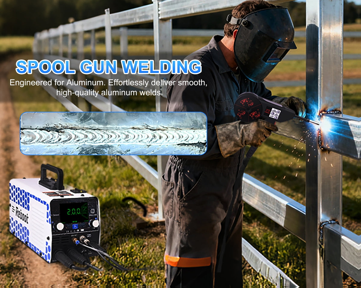 Reboot RBM2000 5-in-1 Welder 120V/240V with Spool Gun - 2026 Upgrade Complete Kit for Aluminum Welding, Steel, Metal Finishing, MIG, Lift TIG, Stick Welding Machine