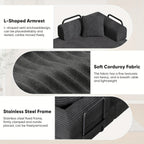 81"Convertible Floor Sleeper Sofa Bed - 3-Person Space-Saving Love Seat with Pull-Out Bed, Corduroy Boneless Compression Memory Foam, Comfy Lounge Couch for Living Room, Bedroom, Apartment, Office, No Assembly Required