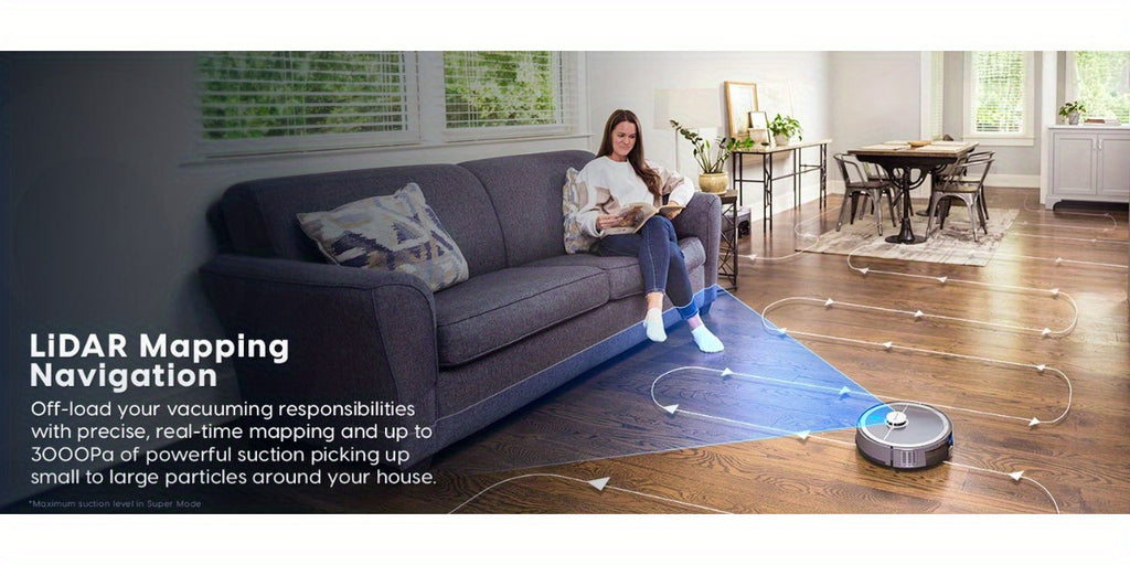 Vacmaster 3-in-1 Robotic Vacuum Cleaner and Mop Combo Pet Companion with Self-Empty Station for 45 Days, LiDAR Navigation, 3000Pa Strong Suction, Multi-Floor Mapping for Homes with Pets, Carpet & Hard Floors