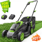 Deli Steelite 13-Inch Cordless Lawn Mower, 21V Electric Lawnmower with Brushless Motor for Garden, Configuration 1 Battery And 1 Charger Or 2 Batteries And 1 Charger
