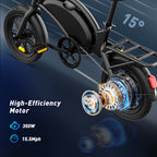 Folding Electric Bike for Adults, D3Fmini 14-Inch Commuter E-Bike with LCD Display and 350W Motor