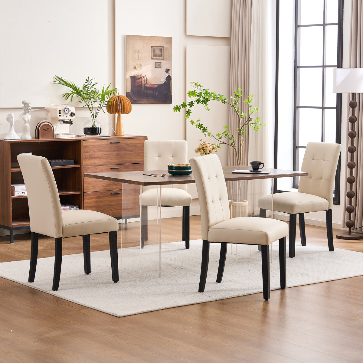 Set of 2/4 Faux PU Leather Upholstered Dining Chairs for Home Kitchen Living Room- Dining Room Chairs Dining Side Chairs