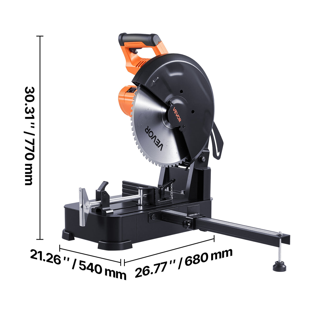 VEVOR Chop Saw, 7-14-inch Stainless Steel Cold Cut Blade,1200W (120V/60HZ)/2000W (120V/60HZ)/3500 W (240V/60HZ) Powerful Brushless Motor, 750-1200 r/min Adjustable Speed, Metal Cutting Chop Saw for Metal Square and Flat Tubes, I-Shaped Steels