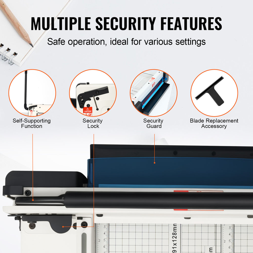 VEVOR Paper Cutter 12/17 inch A3/A4 Guillotine Paper Trimmer 400 Sheet Capacity Metal Base