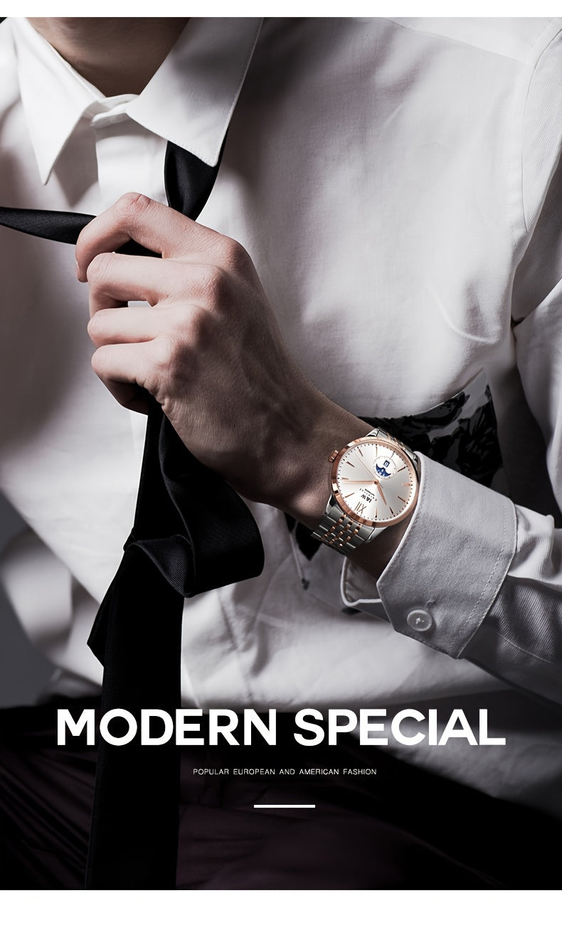 Carnival High-end Brand Mechanical Watches for Men Stainless Steel Faux Sapphire Mirror Fashion Sports Watches for Men Holiday Gifts