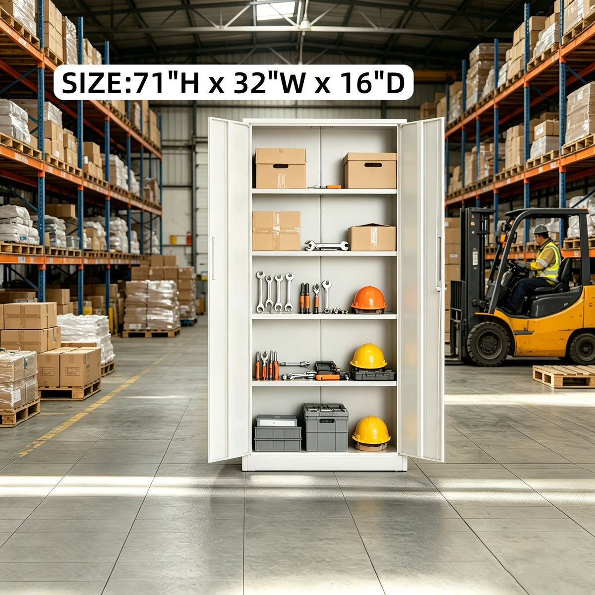 Metal Storage Cabinet with Wheels, Pegboards, Locking Doors And 4 Adjustable Shelves, 71"H/72"H/73"H Tool Cabinet for Garage, Home, Basement, Kitchen