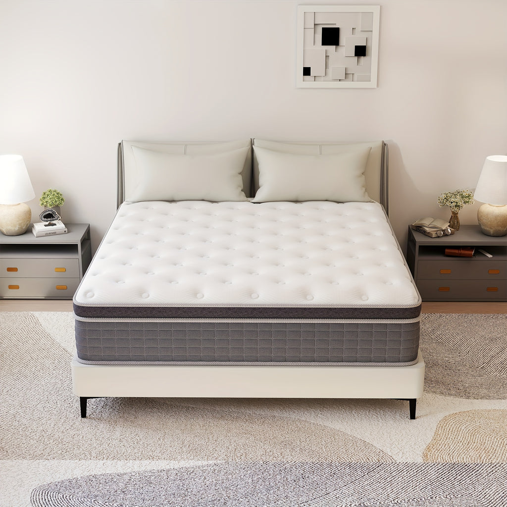 Modern Style Medium Firm High Quality Hybrid Mattress with Pocket Spring And High-Density Foam Breathable And Cooling Twin Full Queen King Size in a Box