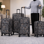 4-Piece Softside Spinner Luggage Set (20+24+28+32 inch) Lightweight Travel Suitcases with 360° Wheels, Telescopic Handle, Multi Pocket Design