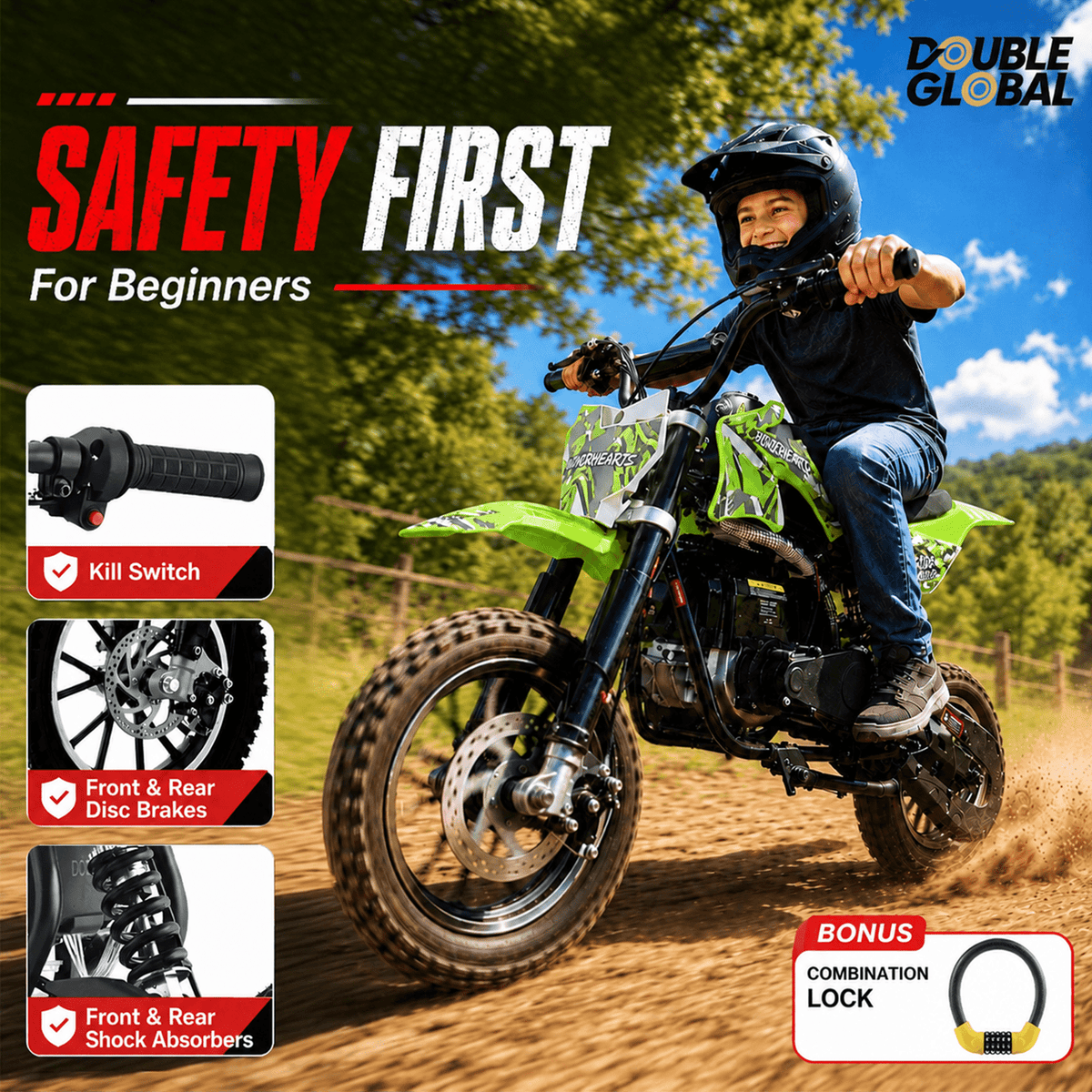 40cc Gas Powered Minibike, 4-Stroke, 20 Mph, 160 lbs Maximum Load, Ideal for Off-Road and Trail Riding, DB001 sports & outdoor play motorcycle