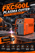 FEIFANKE 50A Plasma Cutter, 110V/220V, Non-Touch Pilot Arc, Non-High Frequency Blow-Back Start, 20mm Max Cut, Air Sensor, Digital Display, PT/2T/4T, Overheat Protection for Automotive Repair, Metal Fabrication, DIY