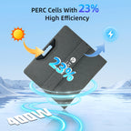 LVYUAN New Portable Solar Panel 200W/400W for Power Station, 23% Efficiency Mono Foldable Solar Charger with 4 Kickstands And 3M Cable (MC4 to DC5521/DC5525/DC7909/XT60 Connectors) for Camping RV Home Backup, Without Battery