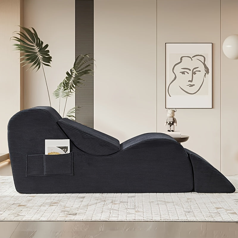 Multi-Functional Yoga, Stretching And Relaxation Curved Sofa Chair - Adult Ergonomic Design, with Adjustable Headrest, Non-Slip Bottom Yoga Chair, Suitable for Bedroom, Living Room And Indoor Furniture