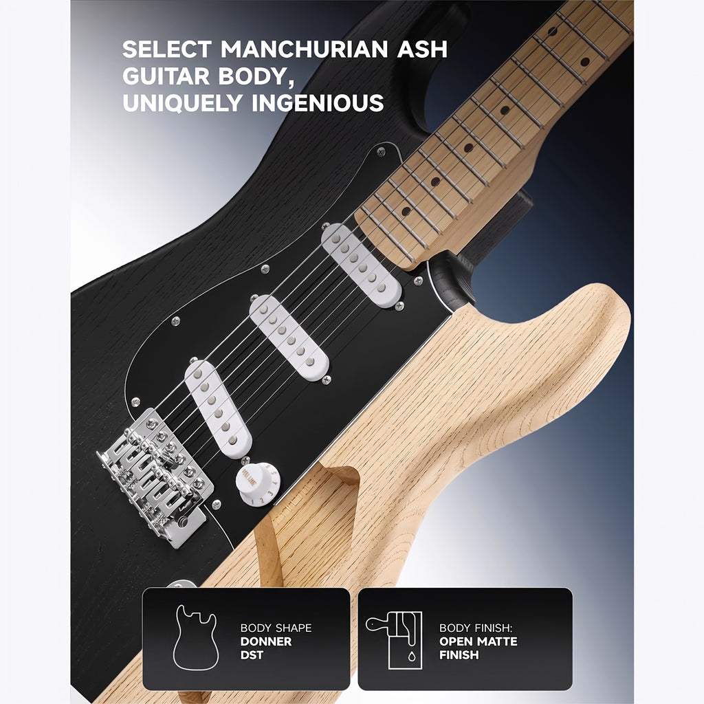 Full Size 39 Inch Electric Guitar Kit Solid Body, for Beginner, with Amplifier, Bag, Capo, Strap, String, Tuner, Picks DST-80