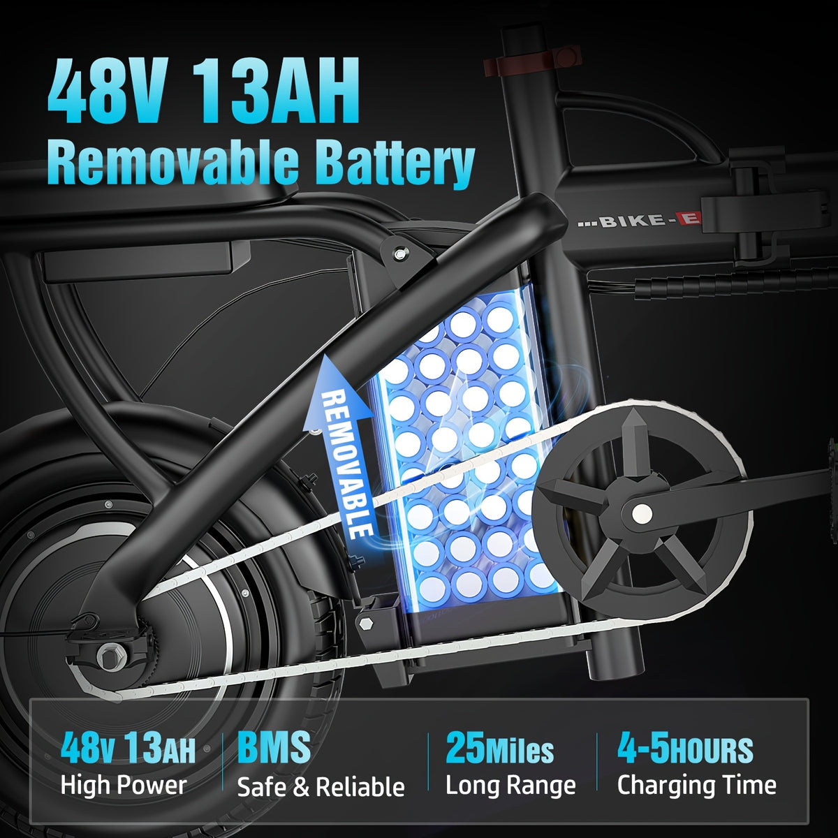Z6 Electric Bike for Adults And Teens, 650W Folding Electric Bike, 48V 7.8Ah Removable Lithium Battery, Stylish 14 Inch Commuter Electric Bike, Double-person Mini Bicycle, Best Value Choice